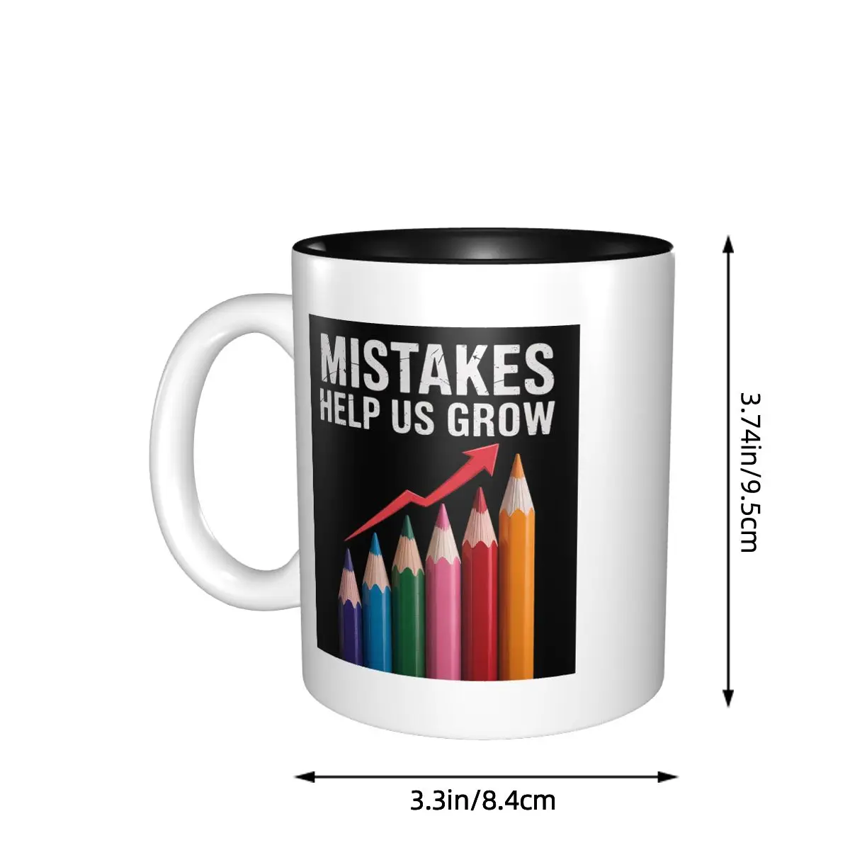 Mistakes Help Us Grow Growth Mindset Teacher Motivational Mug Ceramic Coffee Cups Tea Mugs Milk Cup Drinkware Gift for Woman Man