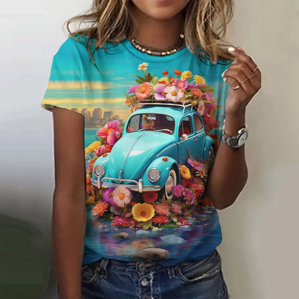 T-Shirt à Manches Courtes et Col Rond pour Femme, Streetwear Décontracté, à la Mode, Y2k