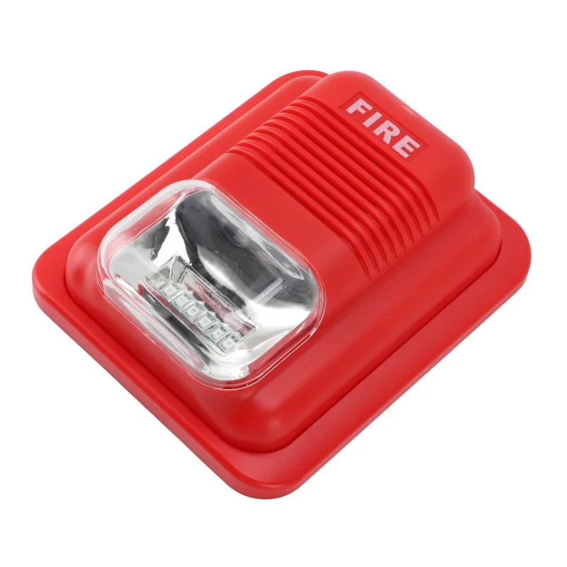 Allarme antincendio sonoro e luminoso 12V 24V LED integrato Sirena antincendio con suono super rumoroso per edifici residenziali