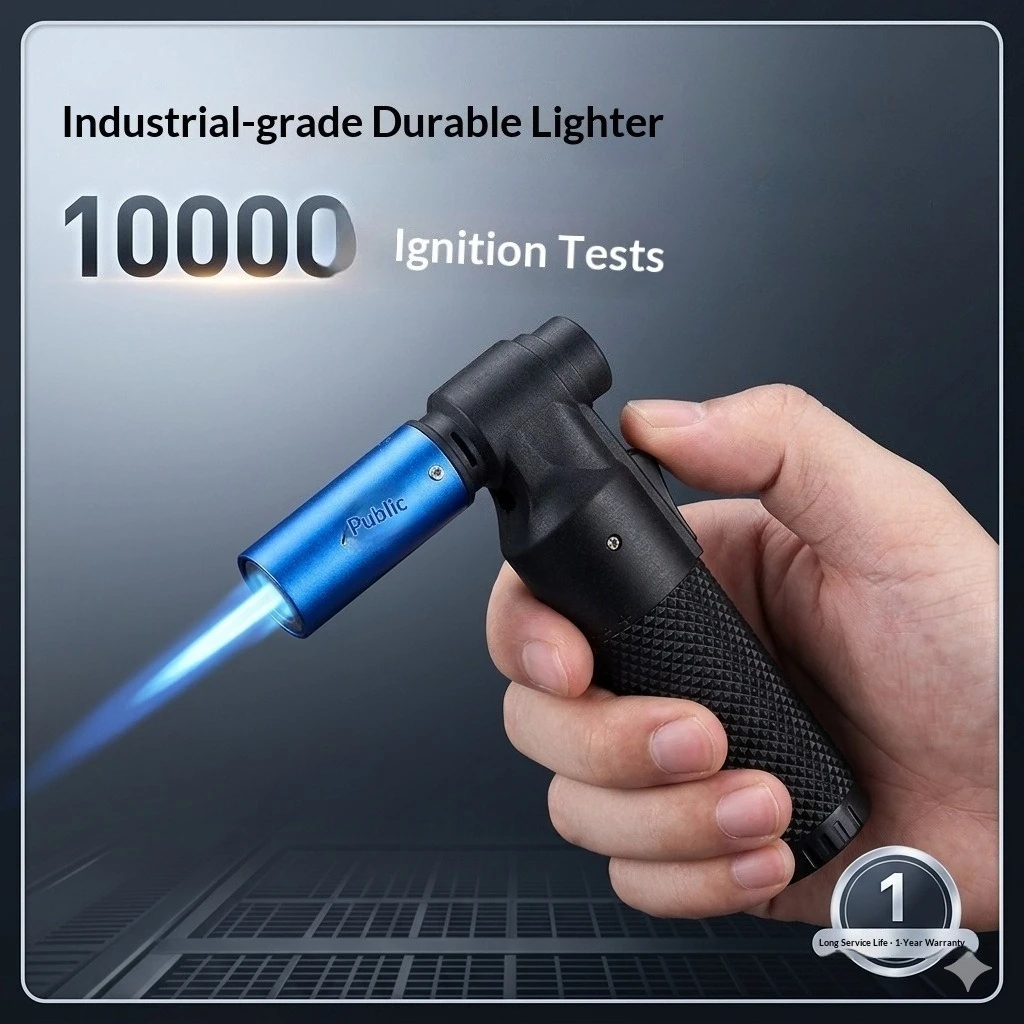 

Honest Powerful Torch Lighter Inflatable Butane Cigar Lighter Windproof Jet Flame Welding Gun for Outdoor Camping Barbecue