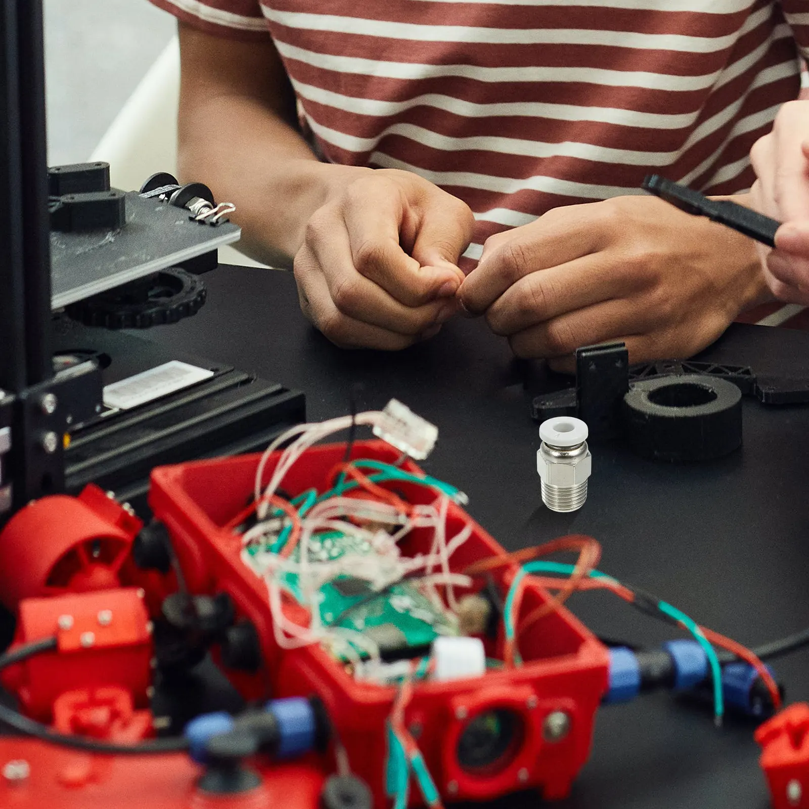 

10 шт. высококачественных металлических соединителей для 3D-принтеров, эллиптические втулки-фитинги для металлического экструдера, легкосъемные, с простым подключением