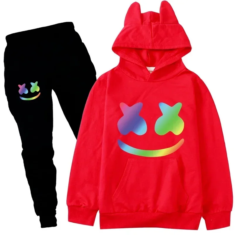 2-16Y Spring Autumn Children Clothing Sets DJ Marshmello Kids Clothes Baby Boys Hoodies Pants 2 Pcs Set Tracksuit Anime O CMM221