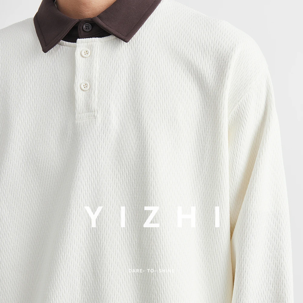 2025 Spring Autumn Polo Neck Sweatshirts for Men Fashion Smart Casual Cotton Mens Hoodies Sweatshirts High Quality Pullover Tops