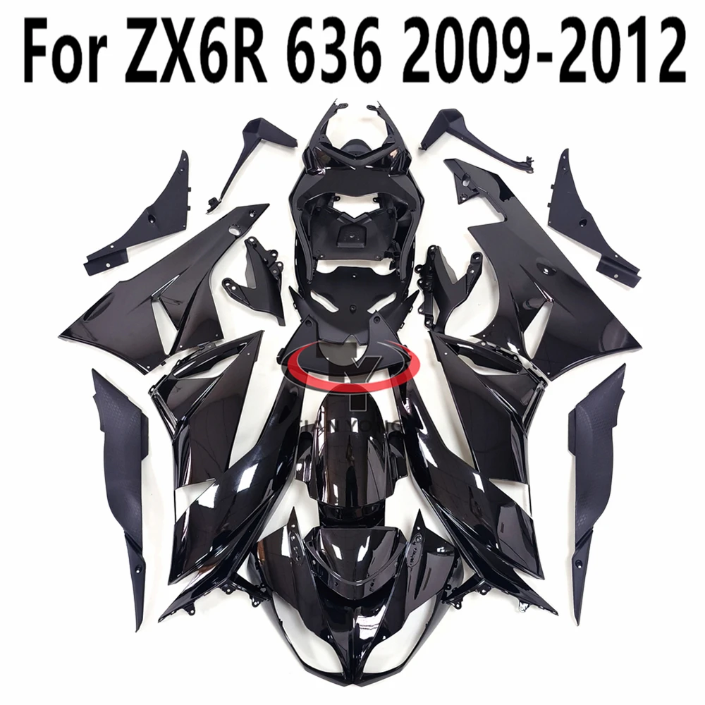 

All black bright light Bodywork Cowling For Ninja 636 ZX6R ZX 6R 2009-2010-2011-2012 Motorcycle Full Fairing Kit Injection