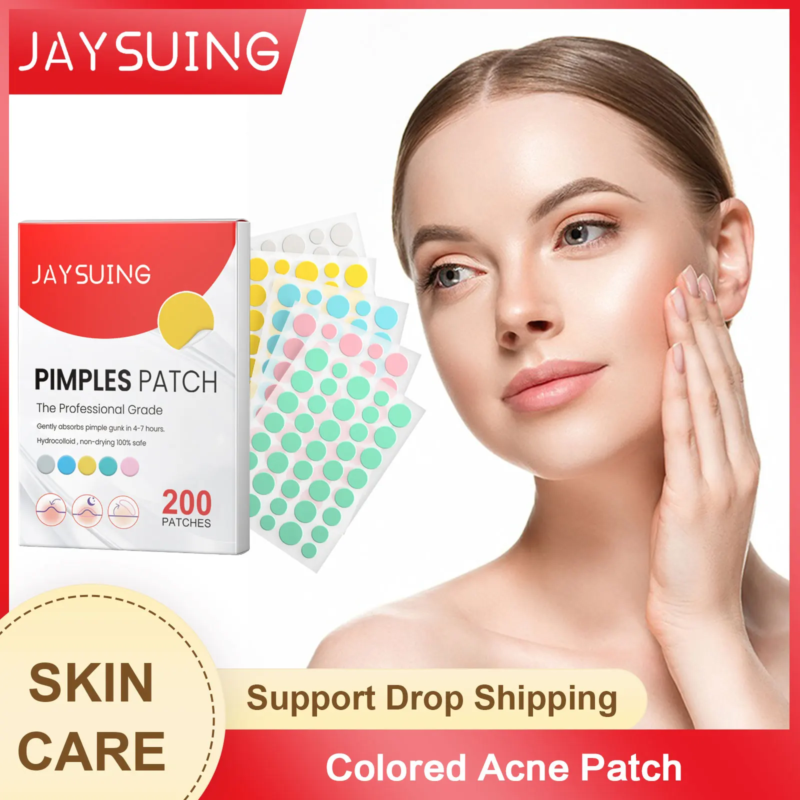 Colored A-cne Patch Blemish Sp-ot Face Mask Healing Absorbing Spo-t Waterproof Hydrocolloid Concealer Hidden Pim-ple Patch