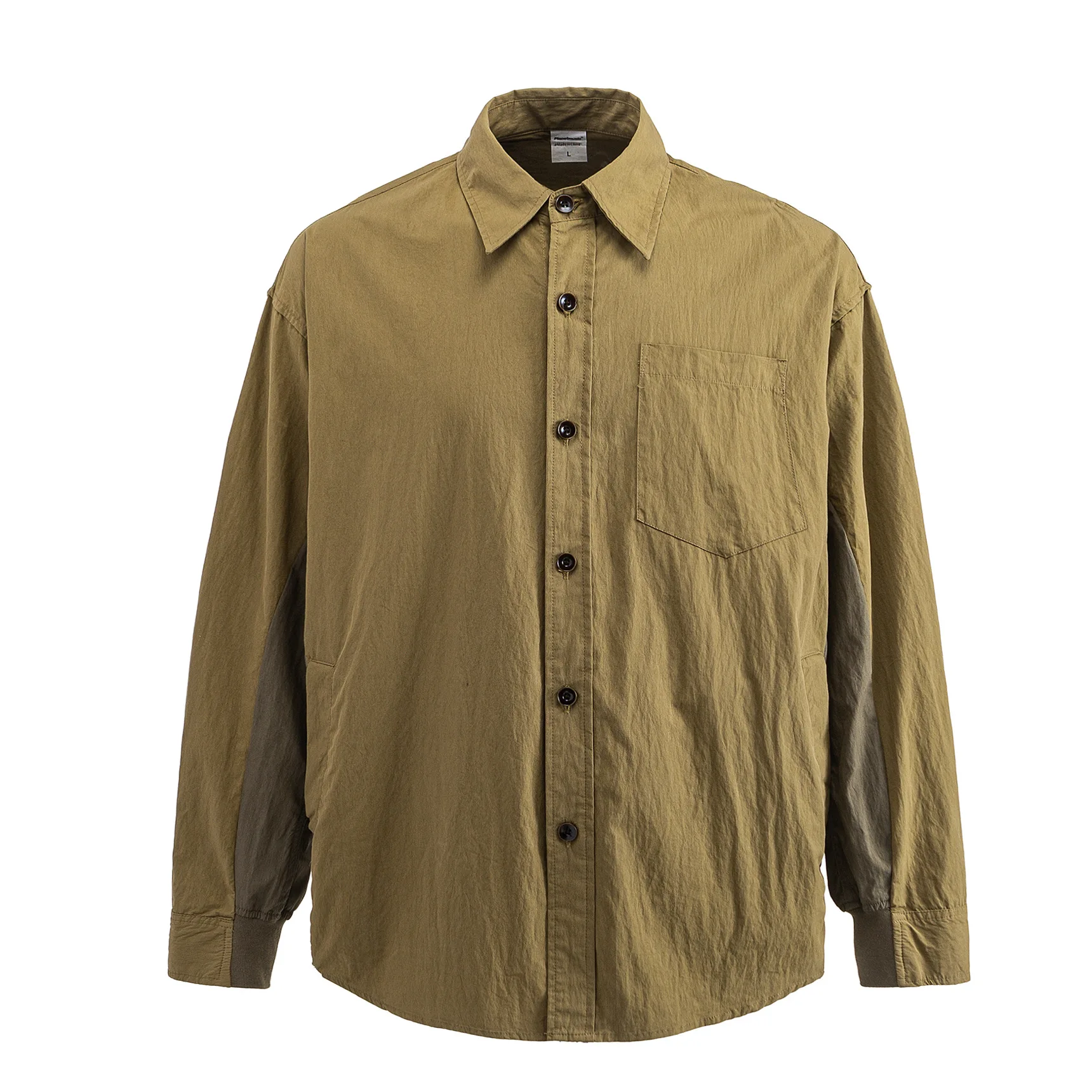 

2026 Spring Japanese City Boy Style Color-Block Workwear Shirt Oversize Unisex Loose Long-Sleeve Shirt Jackets Trendy Youth Men