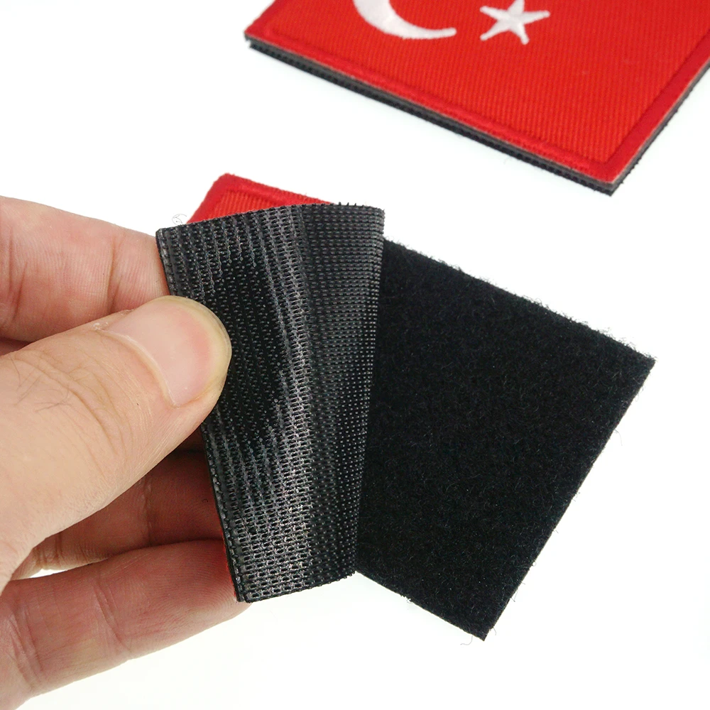 5/1 Pieces Turkish Flag Embroidered Patch Turkey Hook & Loop Shoulder Badge Applique for Clothes