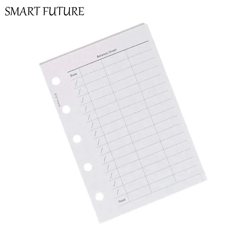 

50Sheets M5 A8 Loose-Leaf Notebook Refill Paper Line Grid 5-hole Inner Refill Binder Paper Pages To Do List