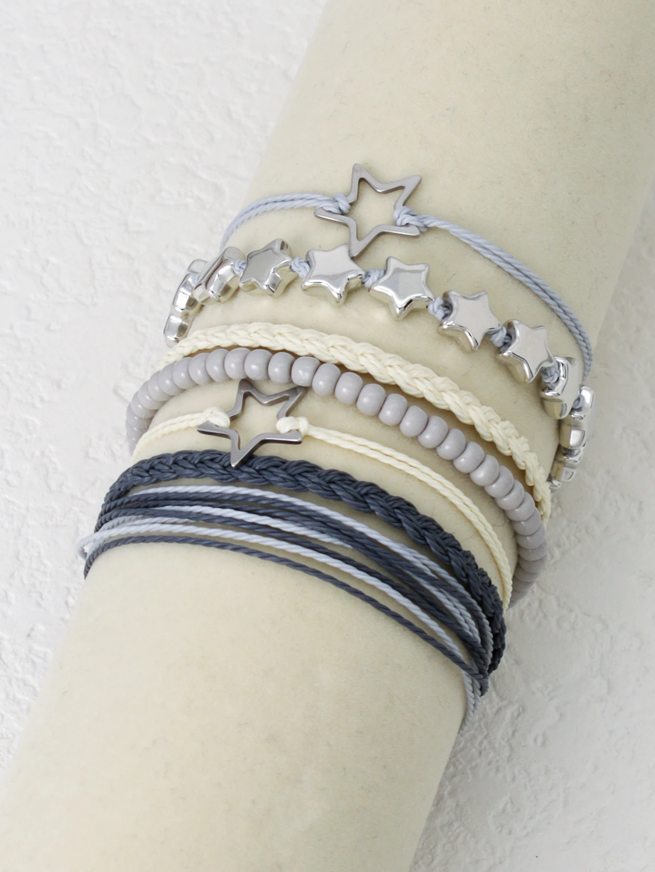 7pcs Bohemian Star Beads Handmade Blue Bracelet Set Holiday Music Festival Jewelry