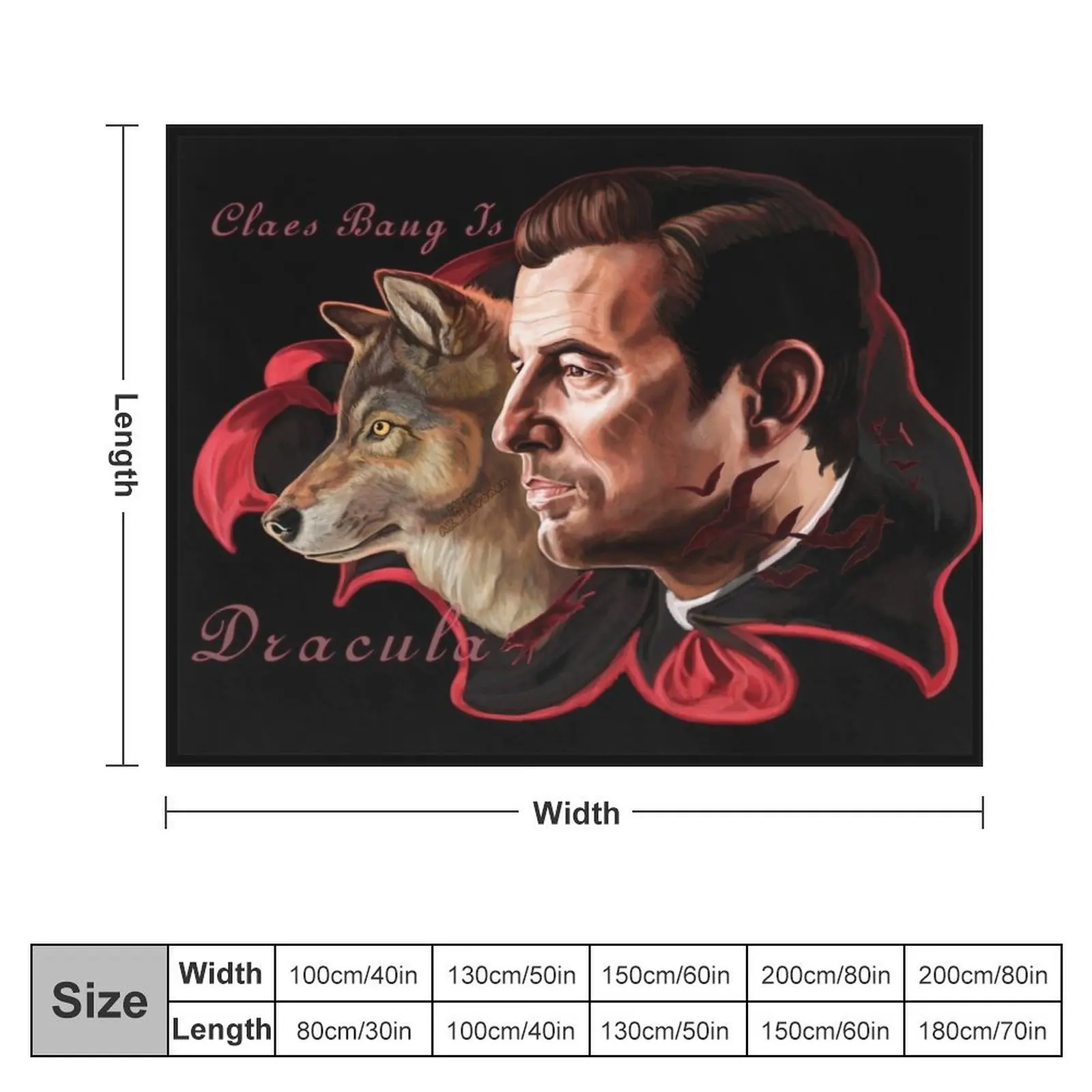 Claes Bang Dracula Wolf Painting Throw Blanket Decorative Sofas Thin for babies Hairys Blankets