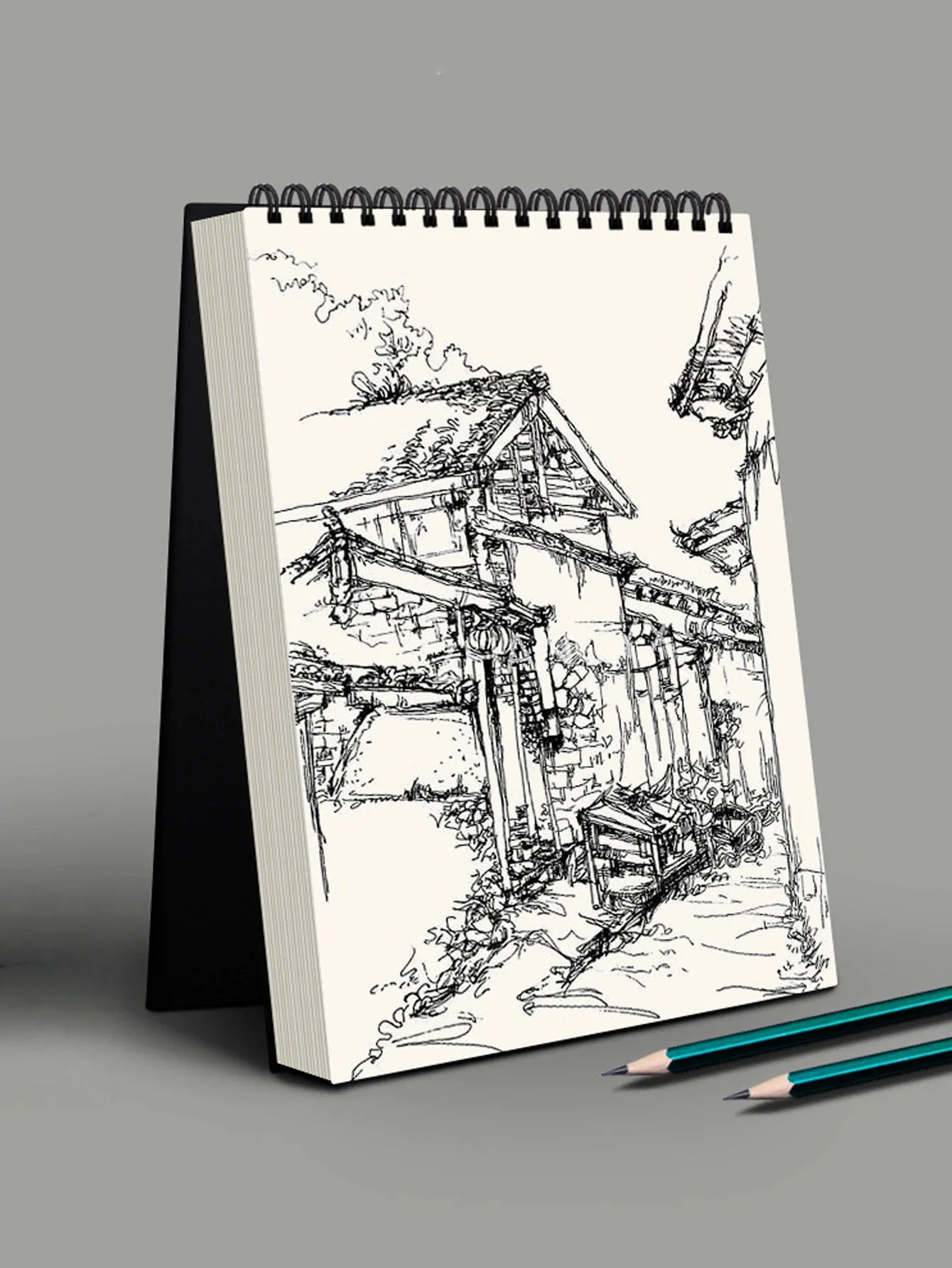 Skizzenbuch, Hochwertiges Spiralgebundenes Skizzenbuch, A4, A5, A6, 16K, 1 Packung mit 30 Blättern, Säurefreies Kunst-Skizzenbuch, Geeignet für Kunstzeichnungen – Detail 3