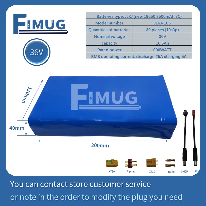 بطارية ليثيوم قابلة لإعادة الشحن 36 فولت 10500 مللي أمبير في الساعة، 10S3P، مناسبة للمنتجات الكهربائية مثل بطاريات السكوتر