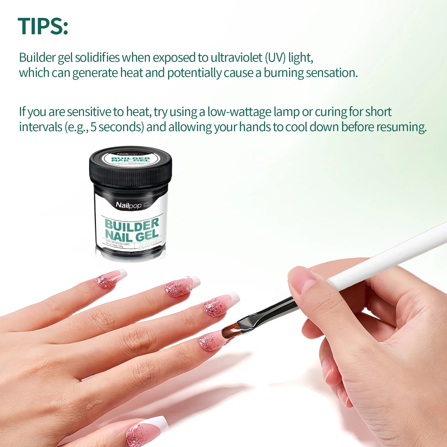 Nailpop حليبي السلس منشئ جل 30/100 جرام لتمديد الأظافر طويلة الأمد بناء سريع الأشعة فوق البنفسجية هلام نقع قبالة مسمار الفن تصميم DIY بها بنفسك