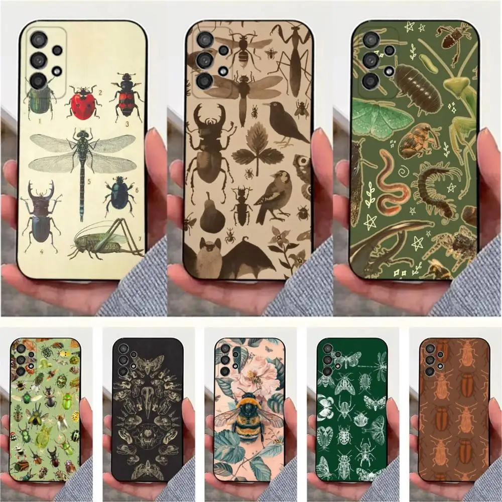 

Biology Art Bugs And Insects Phone Case For Samsung S25,S24,S23,S22,S20,S21,S10,Ultra,Plus,Lite,FE,Soft Silicone Black Cover