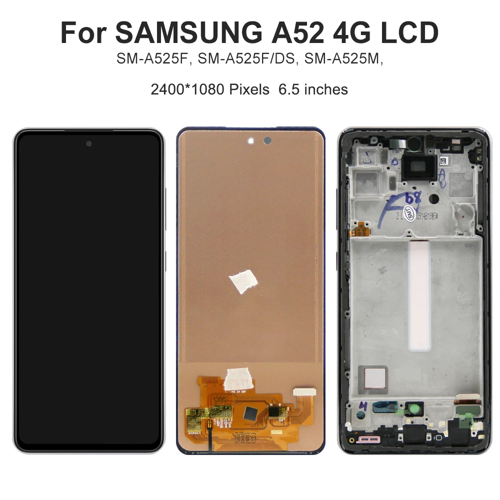 A52 4G 6.5\'\'For Samsung Tested A525F A525F/DS A525M A525M/DS LCD Display Touch Screen Digitizer Assembly Replacement