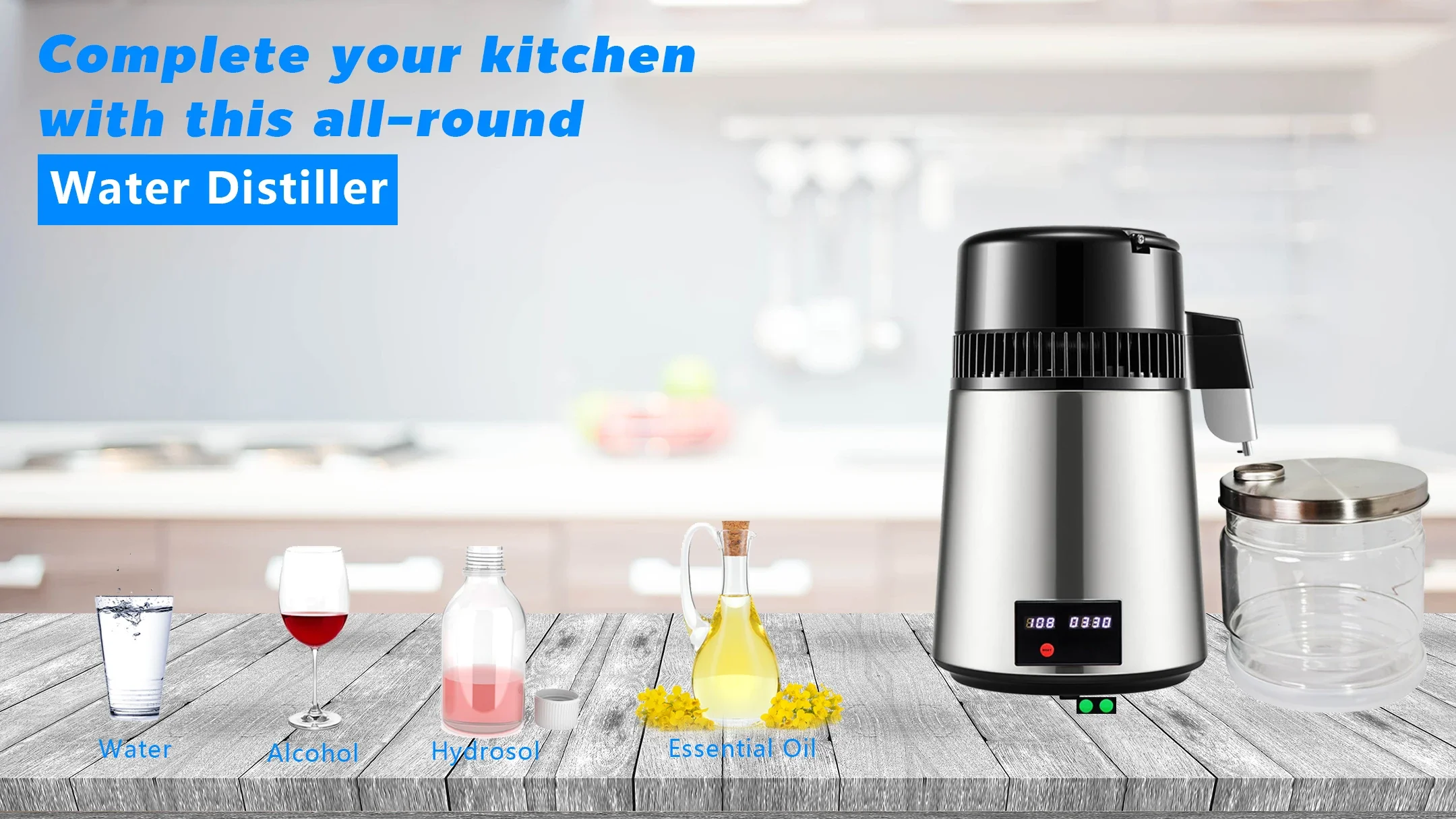 Дистиллятор для воды 220 В, 4 л, очиститель воды для дистилляции, лабораторная гидрозольная машина, 750 Вт, настольный дистиллятор для воды для дома