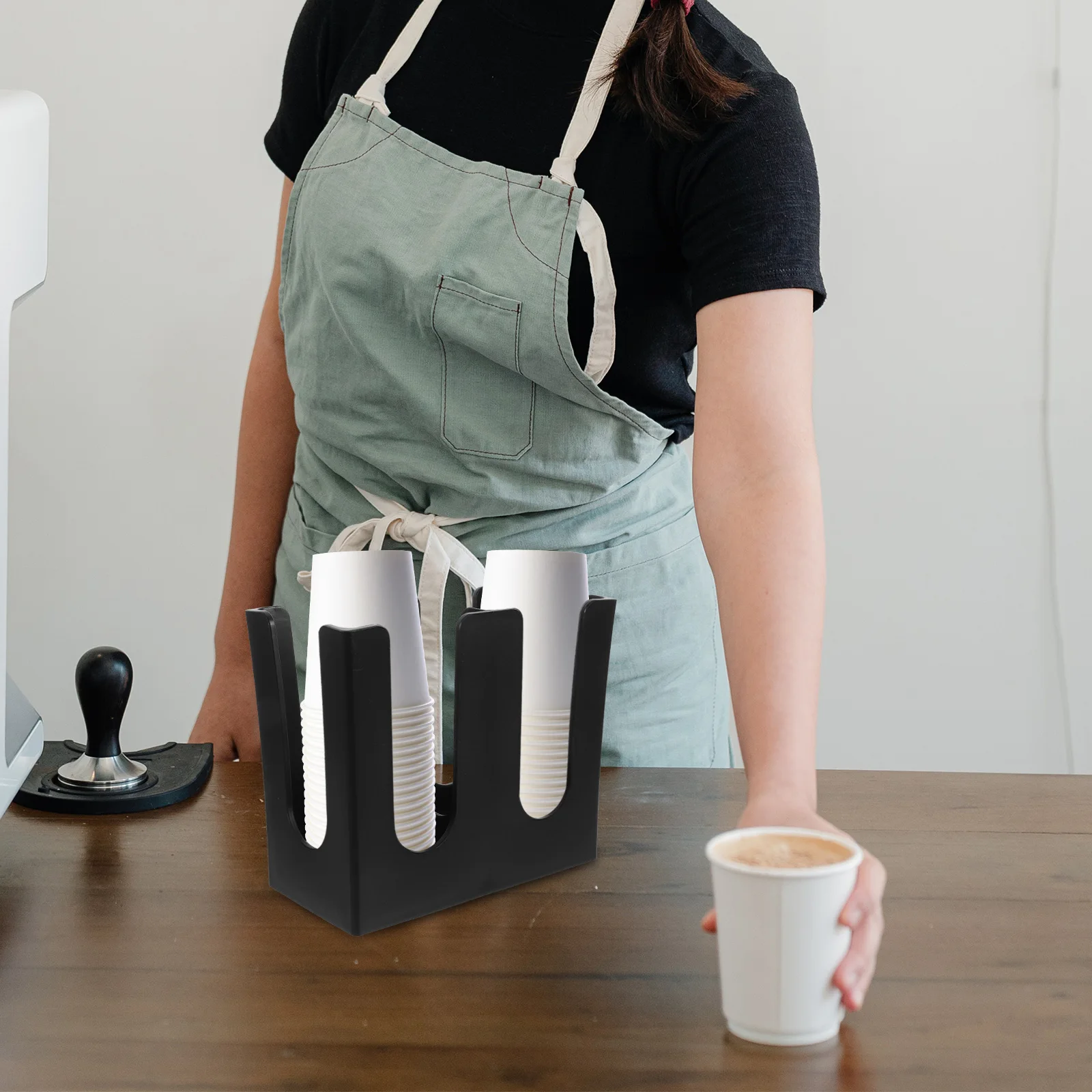 

2-слотовый держатель для бумажных стаканчиков, черный одноразовый диспенсер для стаканчиков большой емкости, органайзер для кофе, молока, чая, магазина, стойки для хранения барбекю