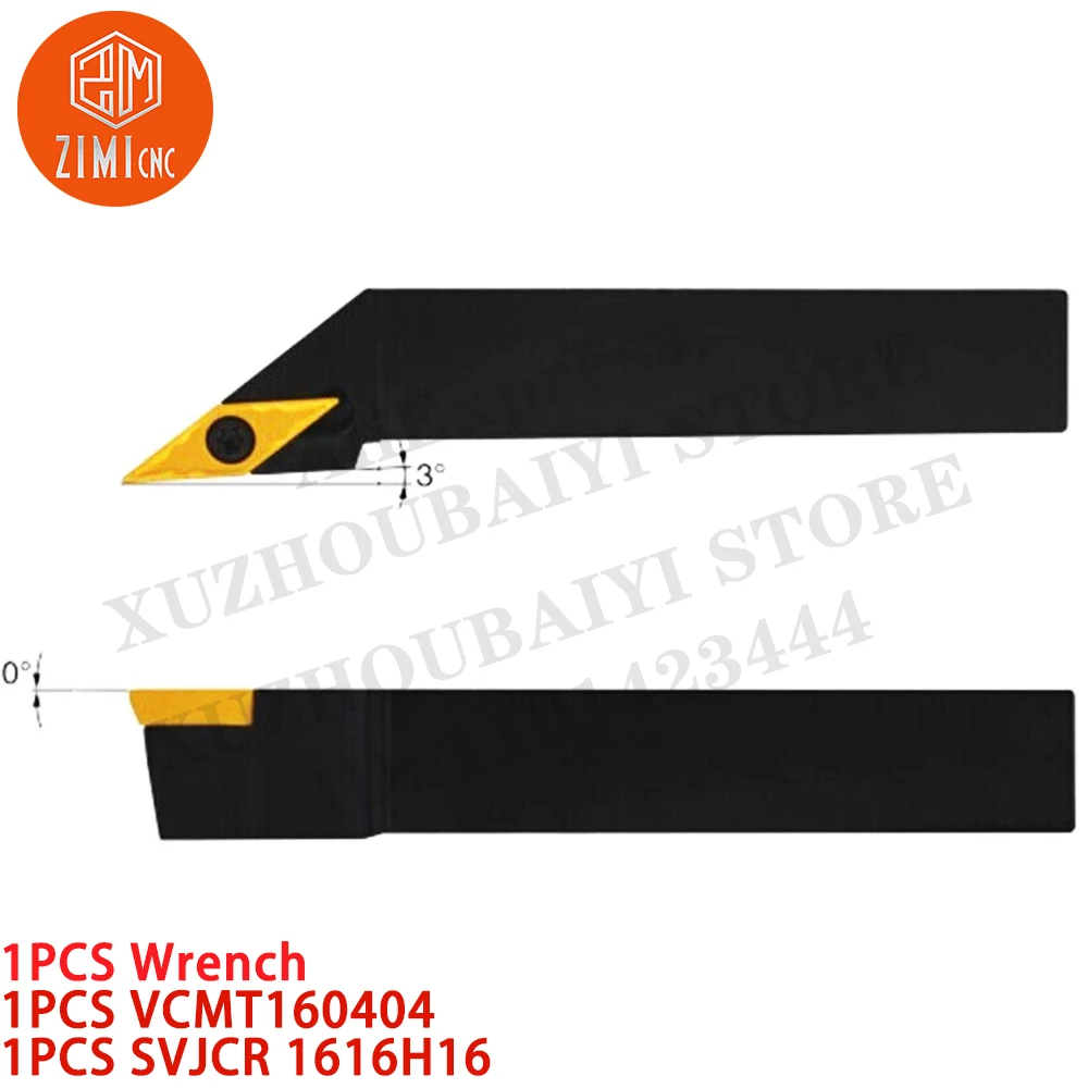 Imagem -03 - Peça Svjcr 1616h16 Torno Cnc de 16 mm Torno de Metal Mecânico Suporte para Ferramenta de Torneamento Mais Pcs Vcmt160404 Inserções de Metal Duro Cnc Ferramentas de Corte 1