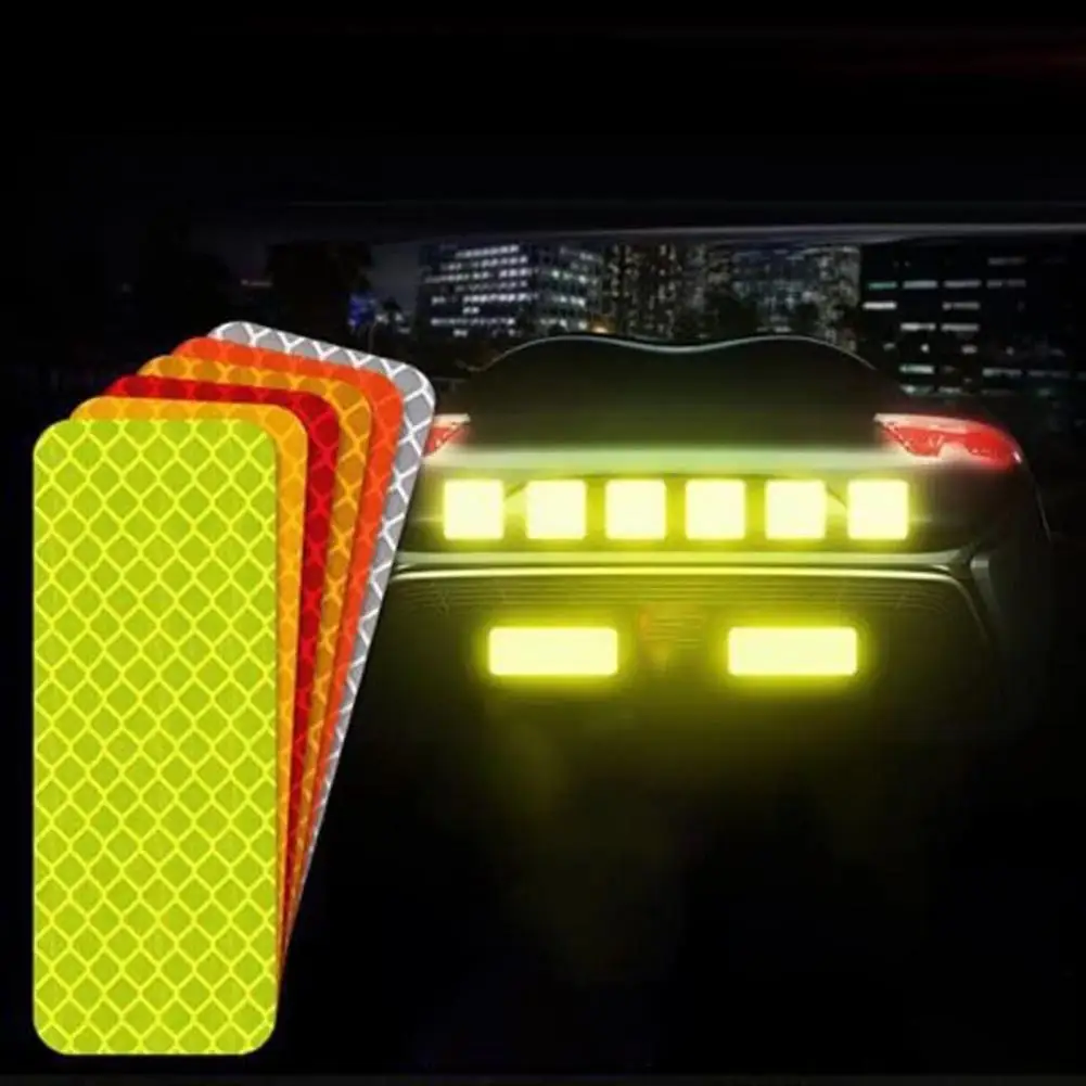 14Pcs 3x8cm Reflective Warning Strip Tape Car Bumper Reflective Strips Secure Reflector Decals Car Styling Accessories