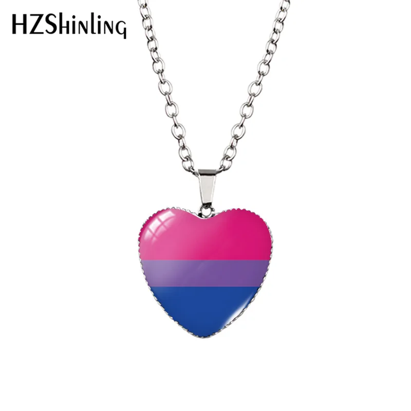 2022 New Be Pride Flag Pendant Necklace Love Glass Dome Handmade Jewelry Heart Pendants Gift Women