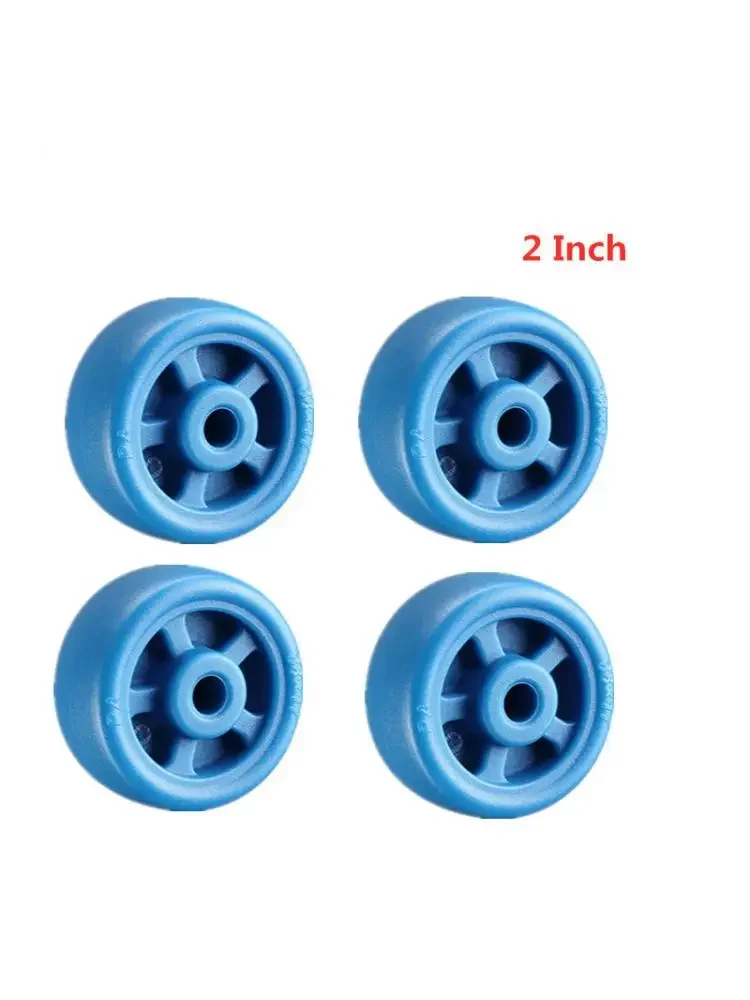 

4 Pcs/Lot 2 Inch Wheel Blue Castor Pa Nylon Non-Bearing Universal Accessories Pulley Single