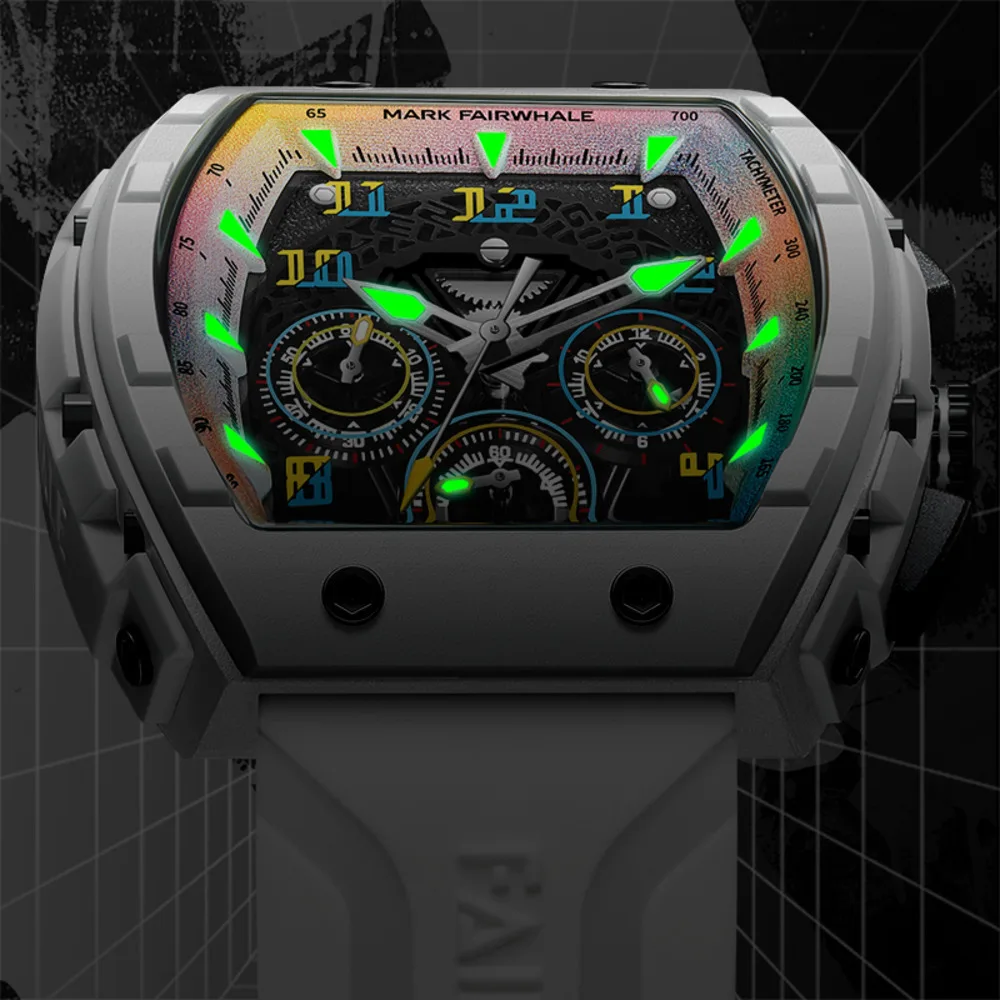 Mark Fairwhale 5001 Fashion Men\'s Watches Cool Dial Design Waterproof Luminous Multifunctional Quartz Watch For Men