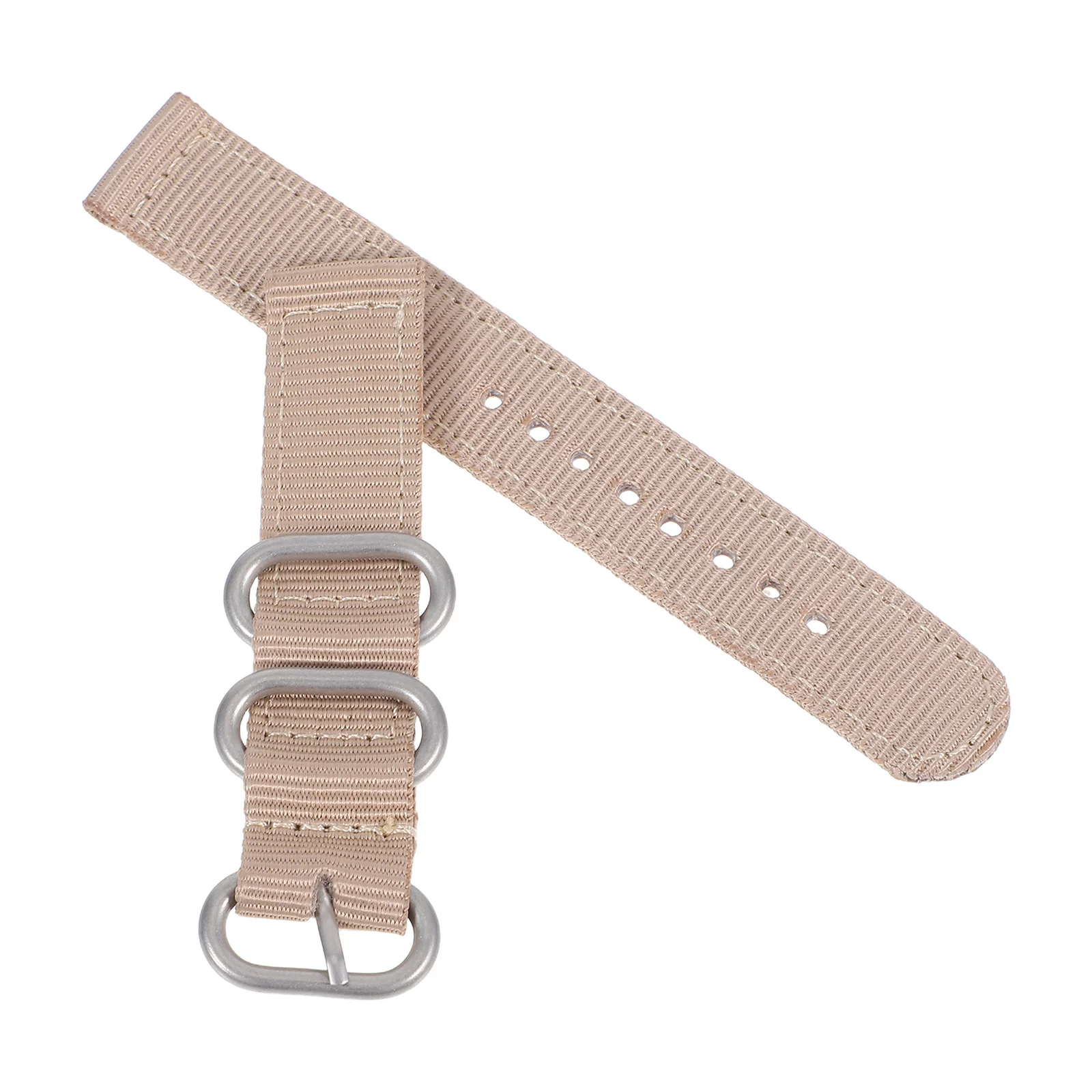 

18Mm Nylon Watch Band Breathable Mechanically Braided Strap Secure Fit Seamless Welding for Sports Diving Hiking Wristwear Khaki