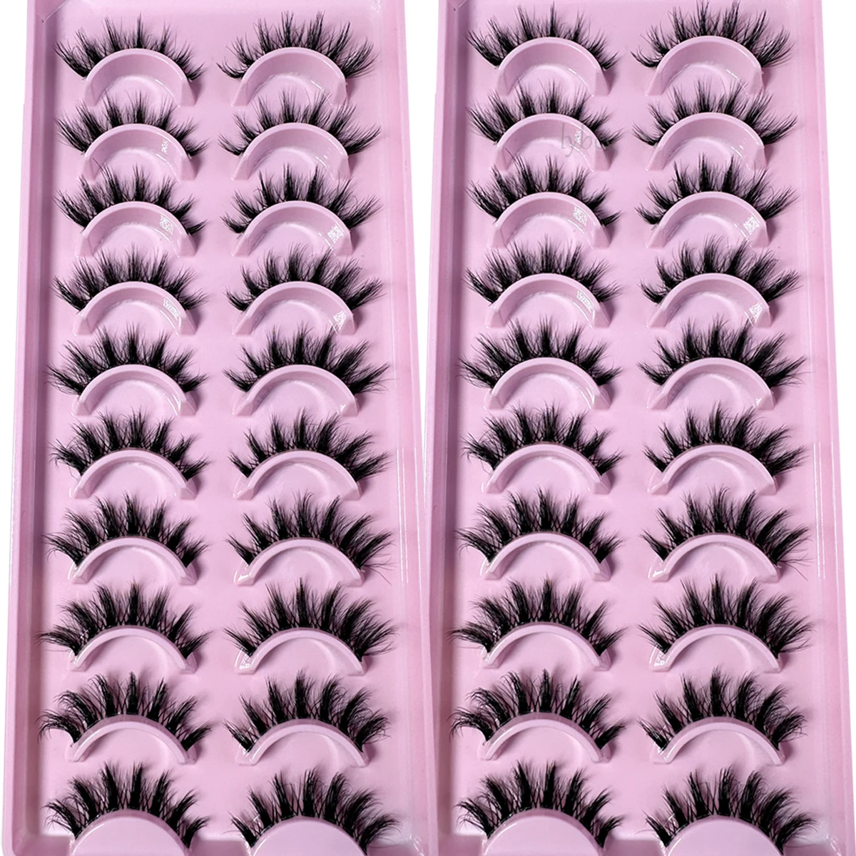 20Pairs Manga Cat Eye Stijl Natuurlijke Look Valse Wimpers Met Clear Band Piekerige Pluizige En Zachte Faux Nertsen Wimpers make-up