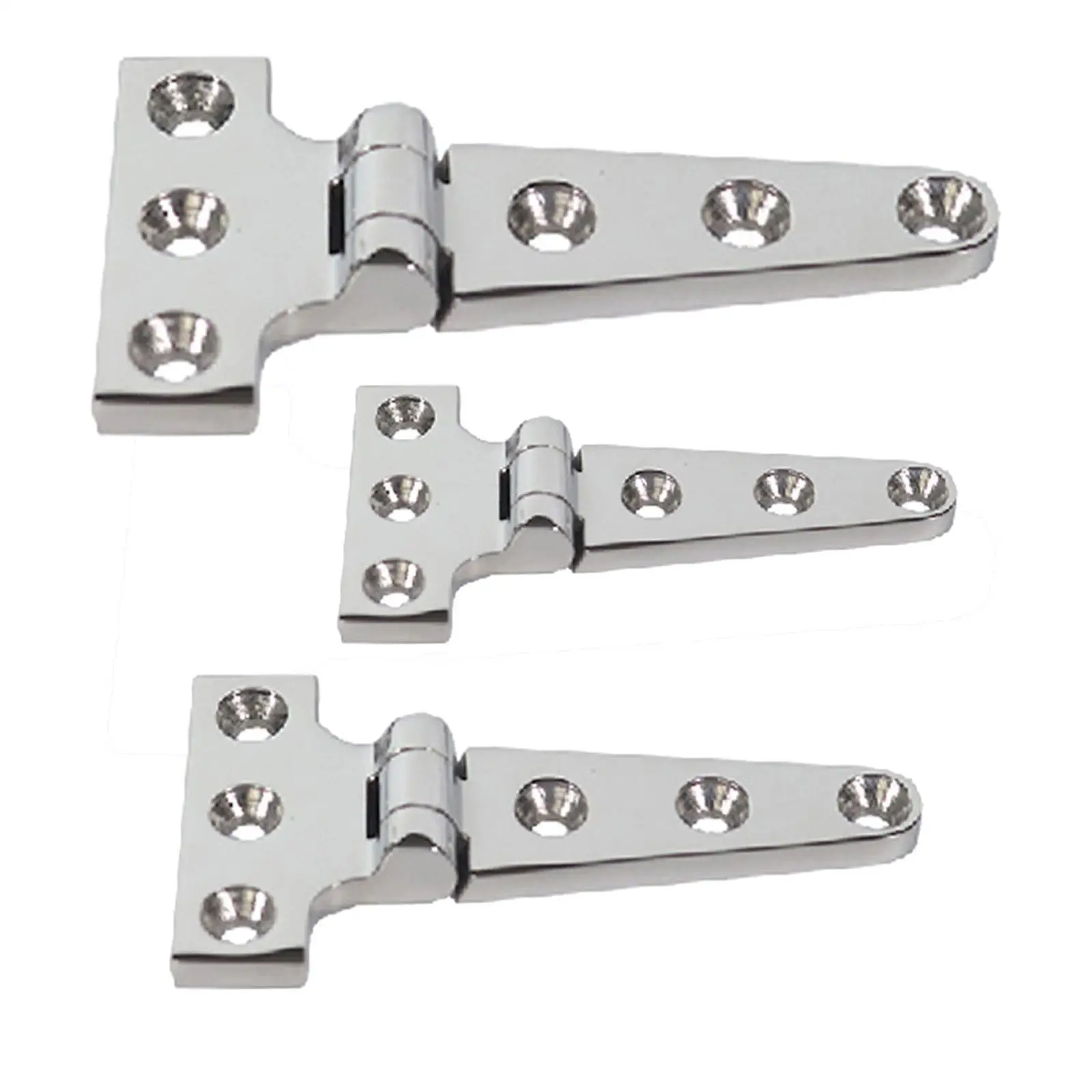 T Shaped Hinges Accessories 316 Stainless Steel Boat Hinge Smooth Opening and Closing for Lockers Cabinets Polished Surface