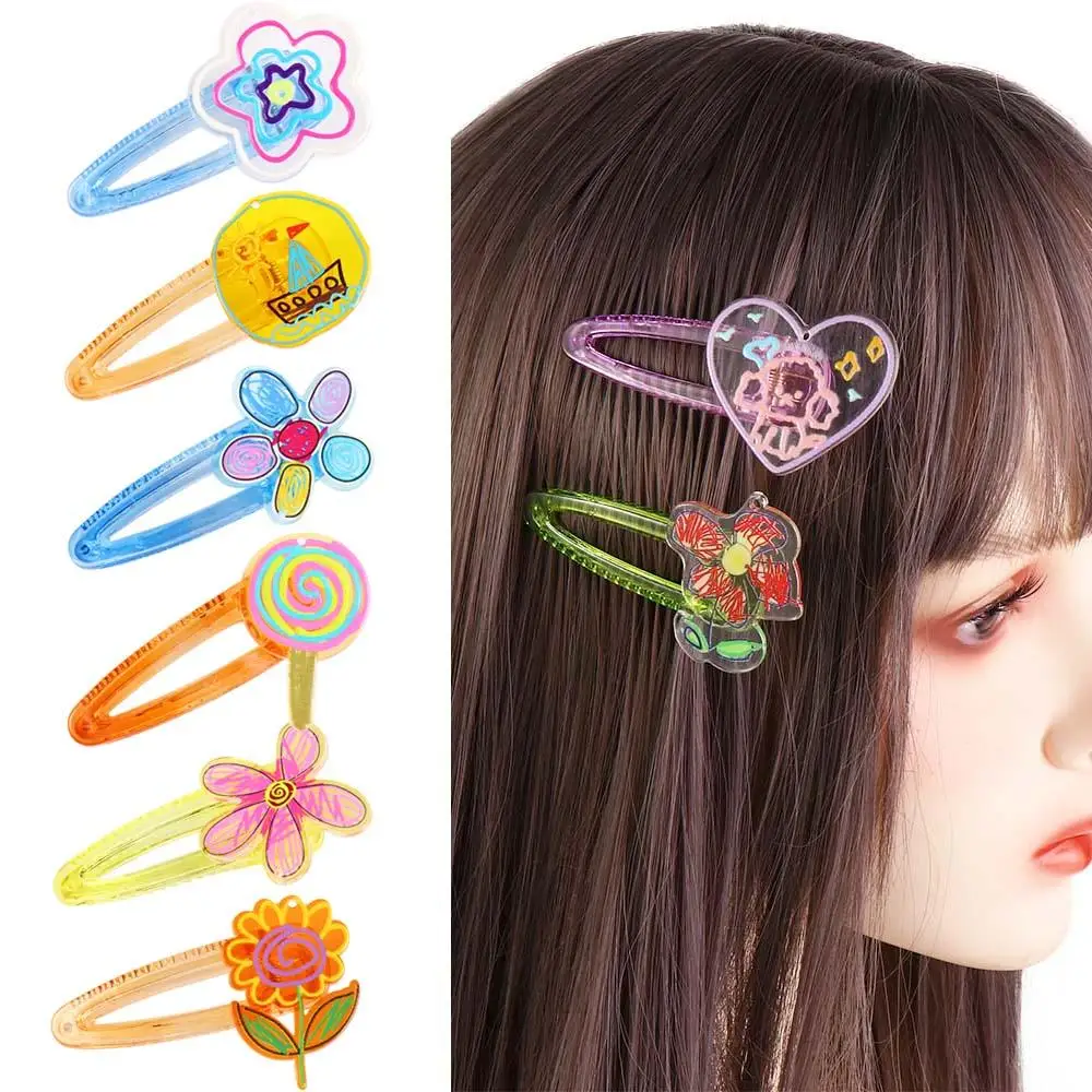 Style Acrylic Lollipop ornament Hair Accessories Duck's Beak Hairpin Side Hair Grip Women's Small Barrette Flower Hair Clip