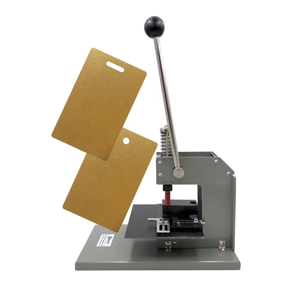 Custom Aluminum Plastic Paper Oblong Square Hand Hole Punching Machine for PVC ID Cards