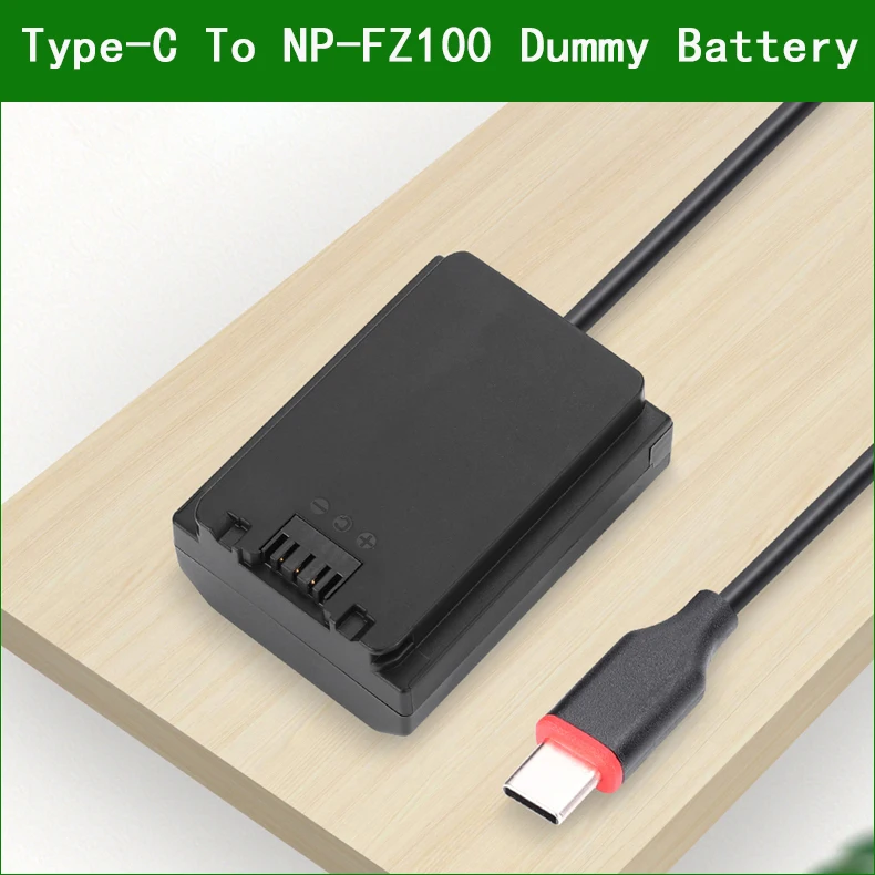 

AC-FZ100 PD USB Type-C NP-FZ100 Фиктивный аккумуляторный адаптер питания Соединитель постоянного тока для Sony Alpha 1 6600 7C 7 III 7R III 7R IV 7S III 9 9 II