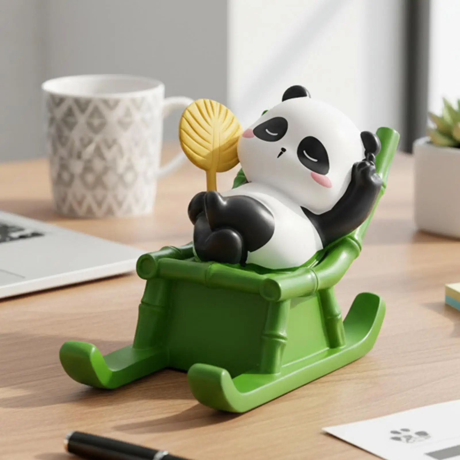 

Держатель для телефона для стола, полимерная панда, маленькие фигурки, держатель для телефона с мультяшными животными, настольная подставка для планшета, дома, спальни, гостиной