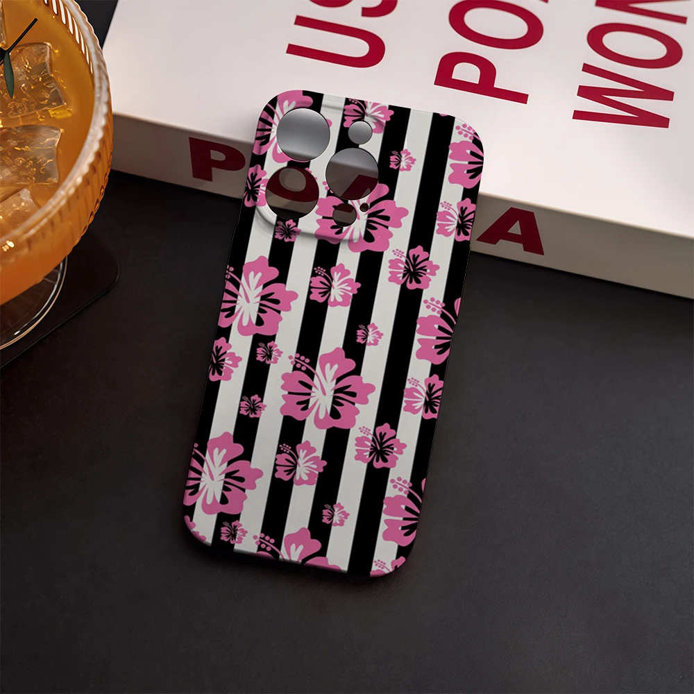Чехол для телефона с полосками гибискуса IPhone 17 Must-Haves для iPhone 17, 16, 15, 14, 13, жесткий однослойный прочный чехол HD