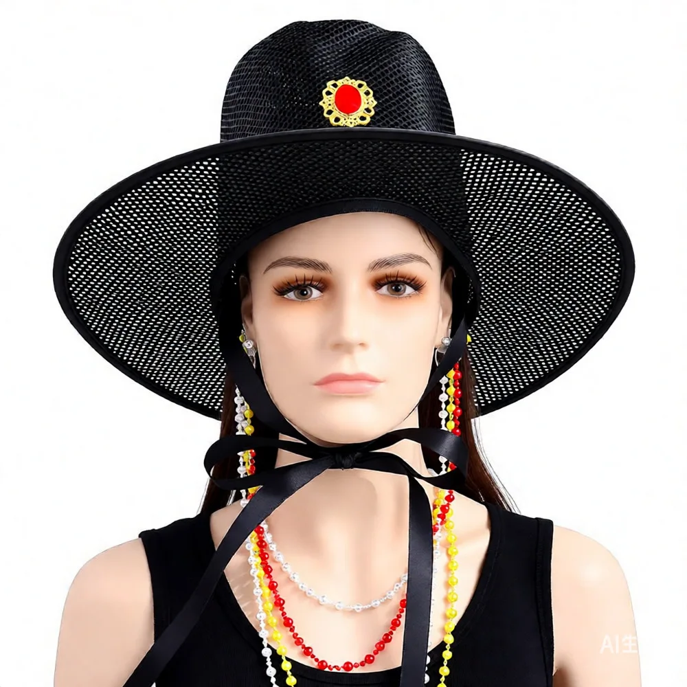 Funny Traditional Korean Hats Net-Trimmed Official Hats Hanfu Hats Period Costume Hats Party Props