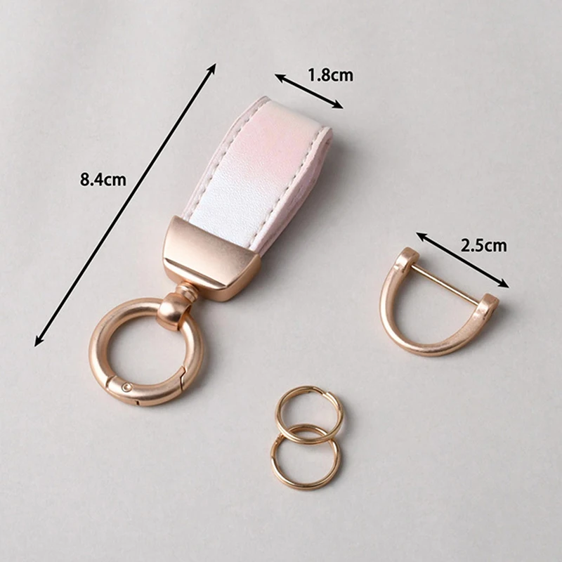 High-end Fluorescent Leather Keychain Laser Engrave Car Key Chain Personalize Keyring Women Gift