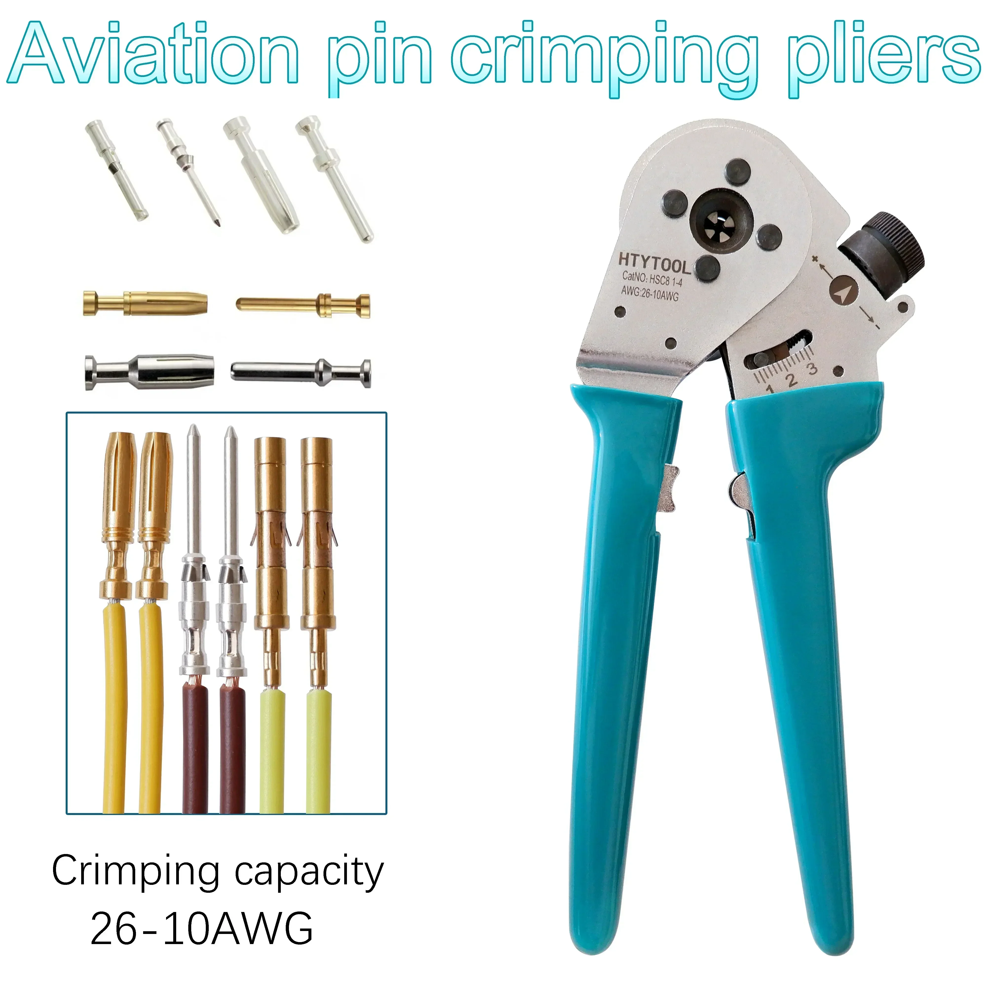 1-4Closed Barrel Crimper Solid Contacts Crimping Tool Wire Work with Deutsch DT series, 4way8IndentCrimpersWireHarness