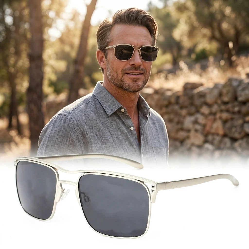 

Модные поляризационные солнцезащитные очки для велоспорта с линзами UV400 TAC, оправа из медного сплава, для активного отдыха, вождения, рыбалки, езды на велосипеде