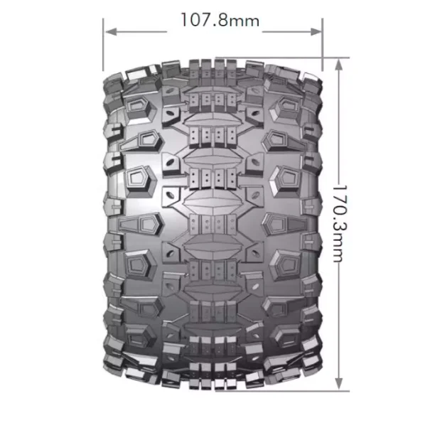 Louise Mt 3.8 Uphill 1:8 Sport rim Black (2) 17mm Traxxass, Hpi / 1/2 Zoll Offset - L-T3219BH L-T3219CH