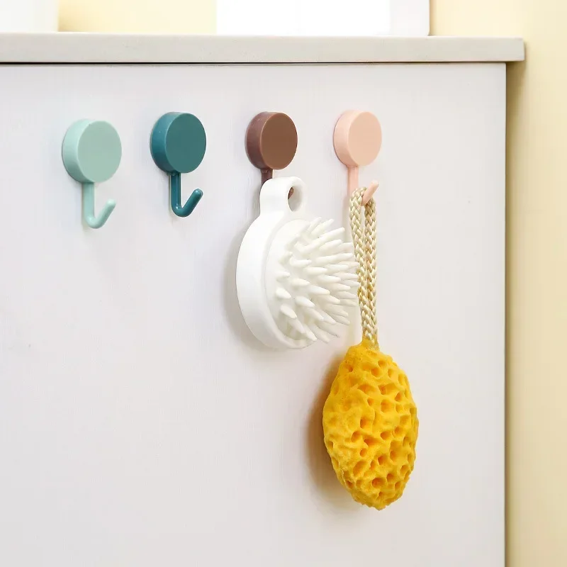 1/5/10pc Kitchen Wall Hook Self Adhesive Storage Gadgets Key Holder Coat Towel Hanger Hooks Bathroom Home Organizers Accessories