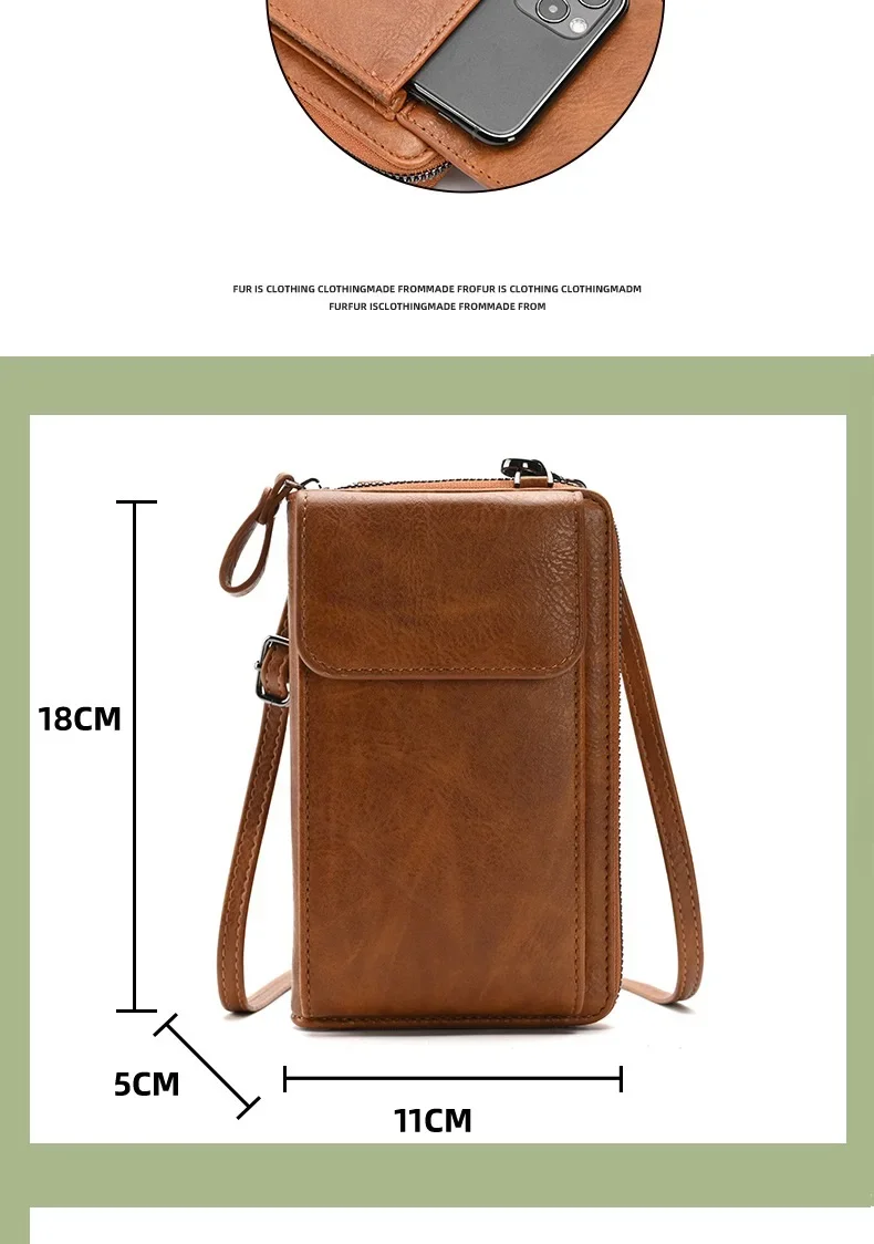 2025 neue Damen Umhängetasche Kleine Umhängetasche Straße Multifunktionale Handy Brieftasche Handtasche PU – Detail 6