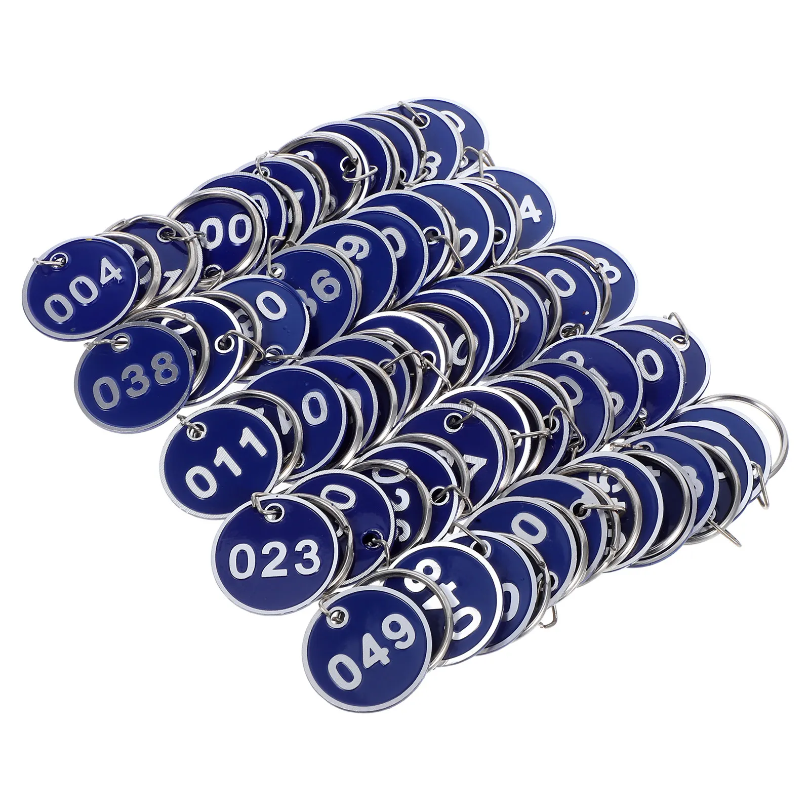 

50Pcs Aluminium Alloy Metal Number Plates Key Ring Luggage Id Tags for Hotels Landlords Agents Storage Labels Numbered