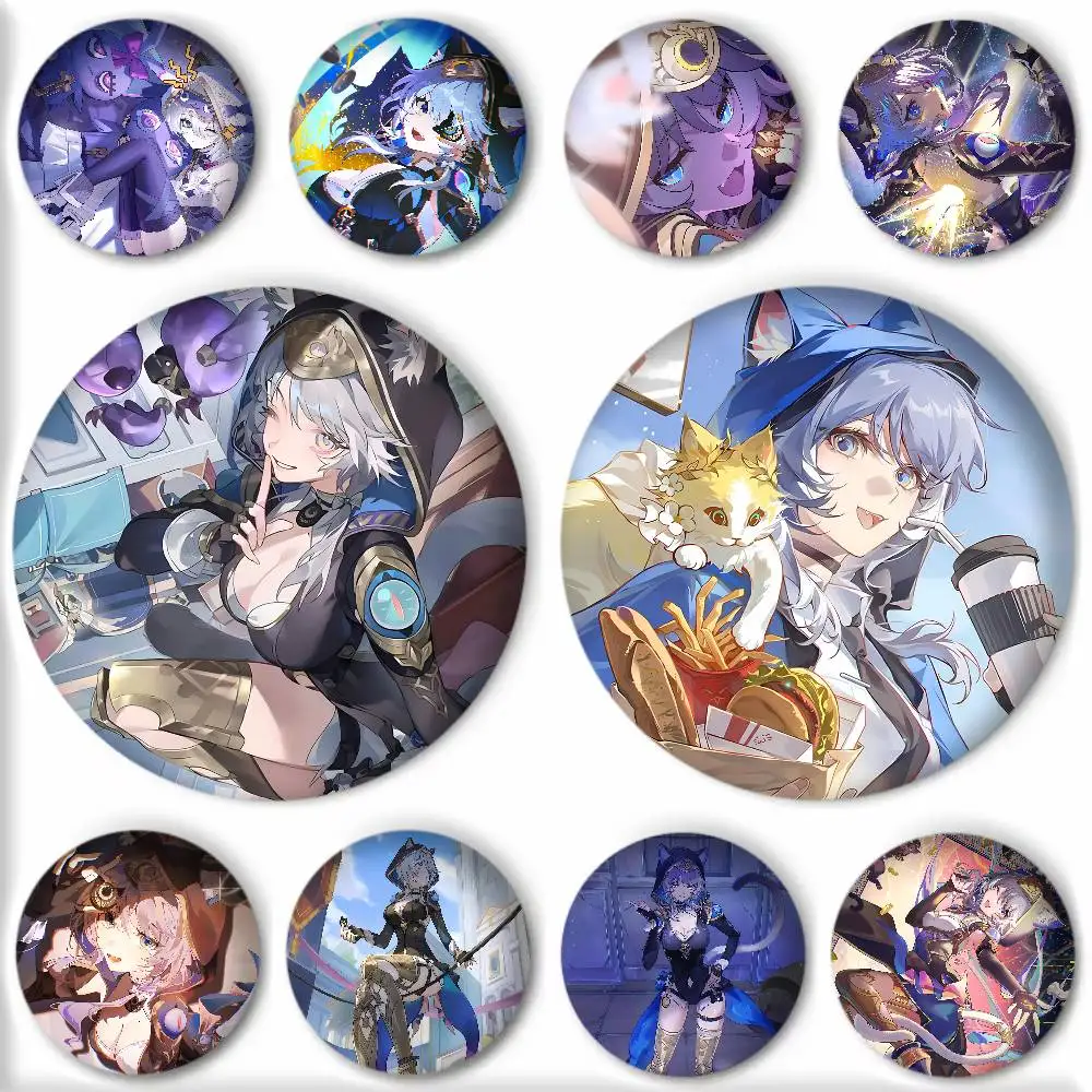 Hot Game Honkai Star Rail Anime Cipher Badge Round Art Brooch Clothes Backpack Accessories Lapelnd Laserh