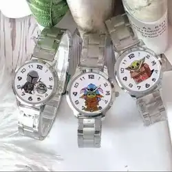 New Disney Children's Watch Anime Character Yoda Baby student Girls Boys Steel Band Cartoon Waterproof Quartz Watch