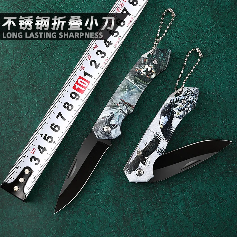 Outdoor stainless steel knife camping folding knife multi-functional portable high hardness mini fruit Survival knife