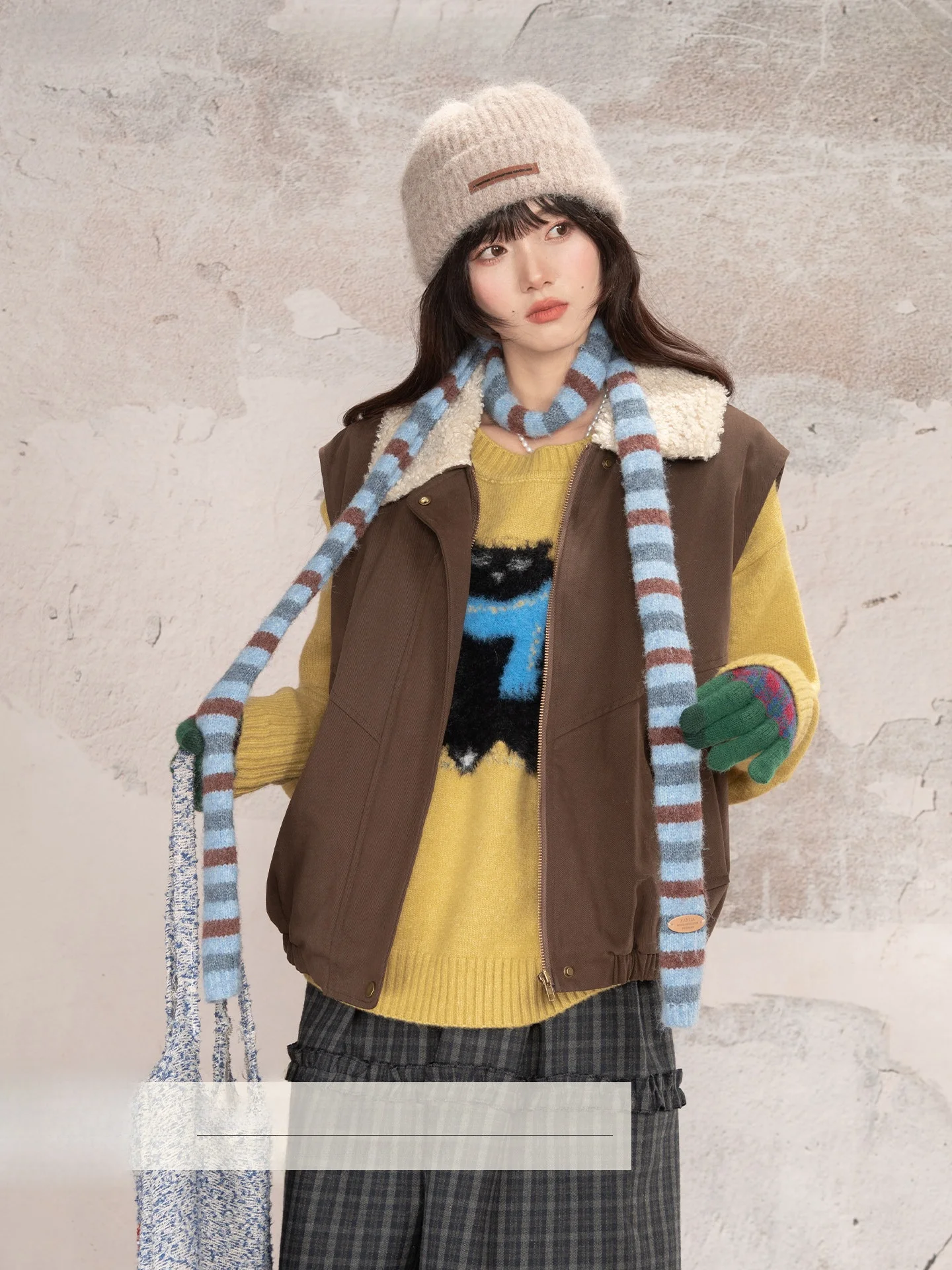 

Loveheynew Lamb Fur Collar Cotton Insert Motorcycle Jaet Vest Women Winter Cool Girl's Biker Outerwear Top Commute Sle