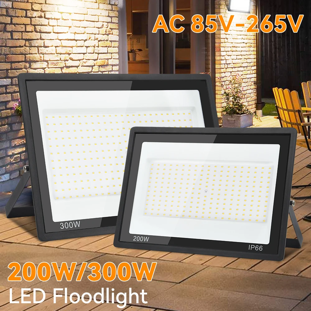 LED Flood Light AC85V-265V 200W 300W Reflector High Brightness Outdoor Spotlight Street Light Led Exterior Wall Lamp For Garden