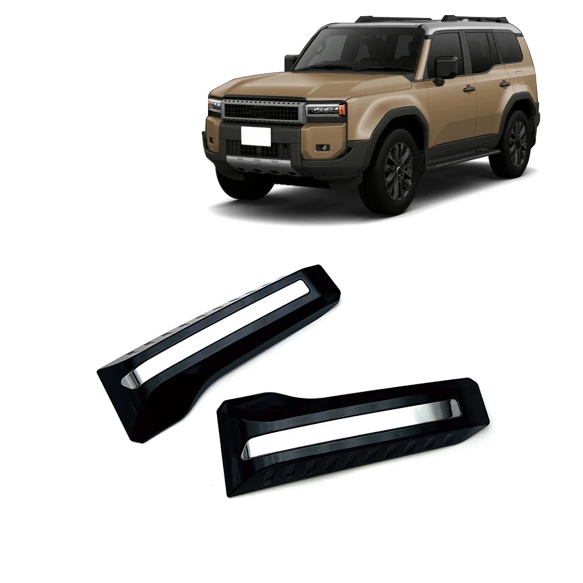 Car Front Bumper Fog Light Lamp Cover Trim for Toyota Land Cruiser 250 Prado LC250 2024 Exterior