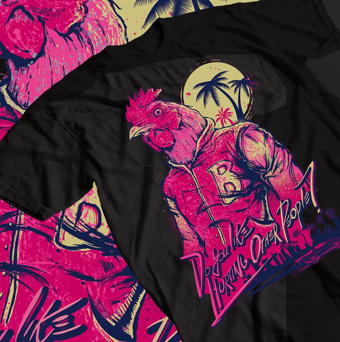 Camiseta Hotline Miami Gaming, camisa Richard Indie, camiseta Retro Gaming, Top de moda holgado de algodón de verano para hombres y mujeres