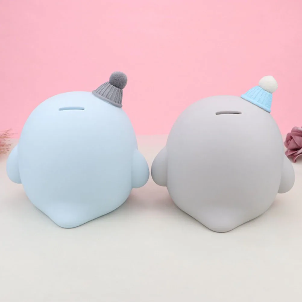 クリエイティブなペンギンの形をしたコインジャー 細かい細工 子供用マネーホルダー ホームオフィスの装飾 ホリデープレゼント